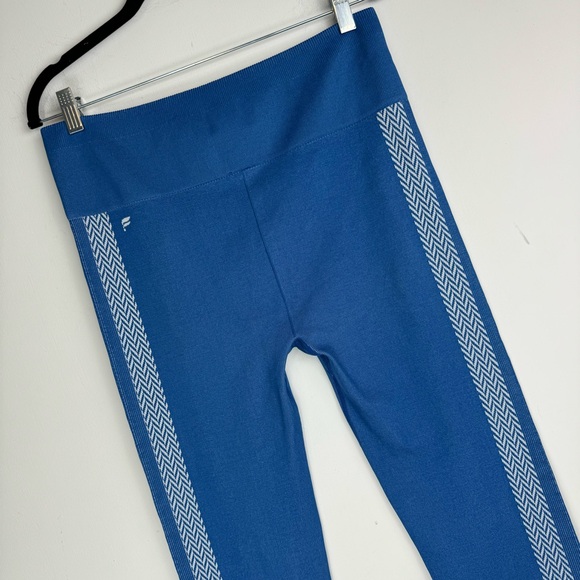 Fabletics High Waisted Seamless Check Leggings Sz XL Blue White Athletic - Picture 10 of 13